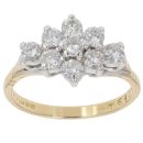 18ct Yellow Gold 1.00ct Brilliant Cut Diamond Cluster Ring