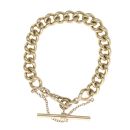 9ct Yellow Gold Curb T-Bar Bracelet 7"