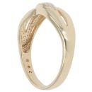 9ct Yellow Gold 0.01ct Diamond Crossover Ring