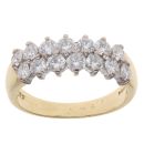 18ct Yellow Gold 1.75ct Diamond Two Row Fancy Ring