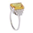 Platinum Yellow Sapphire and 0.30ct Diamond Ring