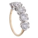 9ct Yellow Gold 4.00ct Lab Grown Brilliant Cut Diamond Five Stone Ring
