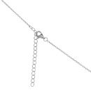 Silver Cubic Zirconia Halo Pendant and Chain 18" by Icesia