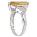 9ct White Gold 0.15ct Diamond and Citrine Solitaire Ring