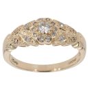14ct Yellow Gold 0.25ct Brilliant Cut Diamond Cluster Ring