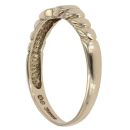 9ct Yellow Gold 0.02ct Diamond Two Stone Patterned Ring