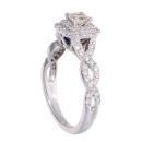Vera Wang 18ct White Gold 0.95ct Diamond Princess Cut Cluster Ring