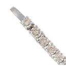 9ct White Gold 4.00ct Brilliant Cut Tinted Diamond Tennis Bracelet 7"