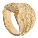 9ct Yellow Gold Patterned Saddle Ring