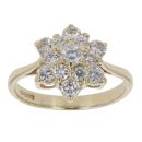 9ct Yellow Gold Cubic Zirconia Cluster Ring