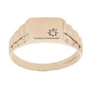 9ct Yellow Gold 0.01ct Diamond Signet Ring
