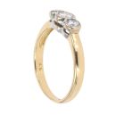 18ct Yellow And White Gold 0.45ct Brilliant Cut Diamond Trilogy Ring