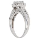 18ct White Gold Princess an Brillliant Cut 1.00ct Diamond Cluster Ring