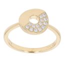 18ct Yellow Gold 0.12ct Brilliant Cut Diamond Fancy Circle Ring