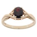 9ct Yellow Gold Garnet Single Stone Ring