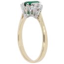 9ct Yellow Gold Cubic Zirconia and Green Gemstone Three Stone Ring