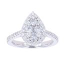 Platinum 1.00ct Diamond Cluster Ring