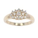 9ct Yellow Gold 0.50ct Diamond Cluster Ring by Anya Belle