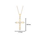 18ct Yellow ﻿Gold on Sterling Silver Diamond Filigree Heart Cross Pendant Necklace