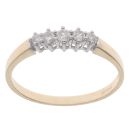9ct Yellow Gold 0.25ct Brilliant Cut Diamond Five Stone Ring