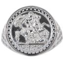 Silver St George Coin Ring By Icesia