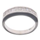 Silver Cubic Zirconia Gemstone Half Eternity Ring by Icesia