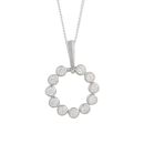 Sterling Silver Bezel Halo Cubic Zirconia Pendant