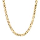 18ct Yellow ﻿Gold on Sterling Silver 4.2mm Heavy Solid Byzantine Chain Necklace
