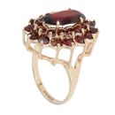 9ct Yellow Gold Garnet Cluster Ring