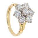 18ct Yellow Gold 2.00ct Diamond Cluster Ring