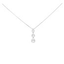 9ct White Gold Cubic Zirconia Pendant and Chain 18"