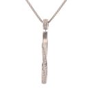 18ct White Gold 0.50ct Diamond Twist Bar Pendant and Chain 18"