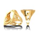 9ct Yellow Gold Square id Full Sovereign Ring Mount