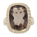 9ct Yellow Gold Smoky Quartz Solitaire Ring