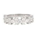 Sterling Silver Cubic Zirconia Half Eternity Cocktail Ring