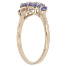 9ct Yellow Gold Tanzanite Cluster Ring