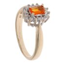 9ct Yellow Gold 0.15ct Diamond and Citrine Cluster Ring