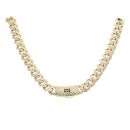14ct Yellow Gold Monaco Patterned Curb Classic Flex Lock Chain 24"
