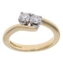 18ct Yellow Gold 0.40ct Diamond Two Stone Ring