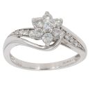 9ct White Gold 0.44ct Brilliant Cut Diamond Cluster Ring