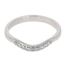 9ct White Gold 0.20ct Brilliant Cut Diamond Wishbone Ring