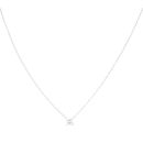 9ct White Gold 0.50ct Lab Grown Princess Cut Diamond Solitaire Pendant and Chain 18"