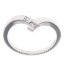 18ct White Gold 0.10ct Brilliant Cut Diamond Wishbone Ring