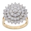 18ct Yellow Gold 2.00cts Brilliant Cut Diamond Cluster Ring
