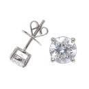 Lab Grown 9ct White Gold 1.70ct Diamond Solitaire Stud Earrings