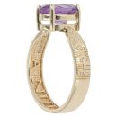 9ct Yellow Gold Amethyst Single Stone Ring