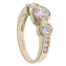 9ct Yellow Gold Cubic Zirconia Three Stone Ring