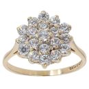 9ct Yellow Gold Cubic Zirconia Cluster Ring