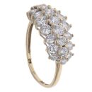 9ct Yellow Gold Cubic Zirconia Three Row Ring