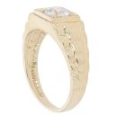 9ct Yellow Gold Cubic Zirconia Solitaire Watch Strap Signet Ring